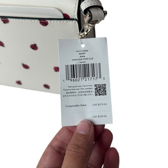 Kate Spade Carson Ladybug Print Convertible Crossbody Cream multi Bag - Picture 11 of 11